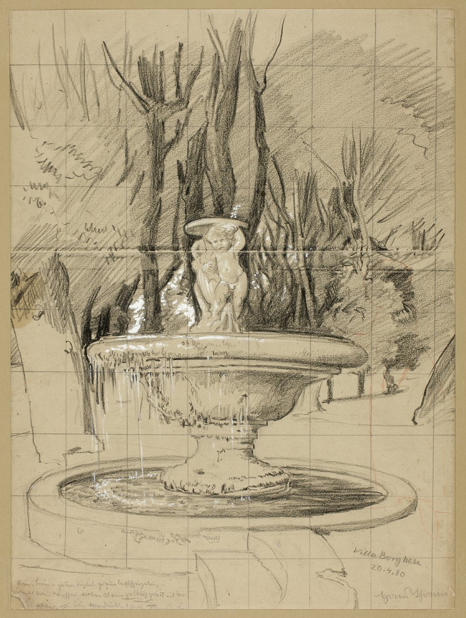 Springvand med Putti i Villa Borgheses have af Hans Thoma