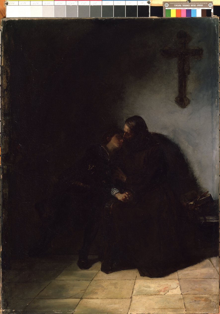 ""Den dømtes farvel" (Den dømtes farvel) den dømtes farvel til sin hustru. Maleri af Hans Thoma (1839-1924) Mikalojus Konstantinas Ciurlionis Fine Arts Museum, Kaunas, Litauen af Hans Thoma