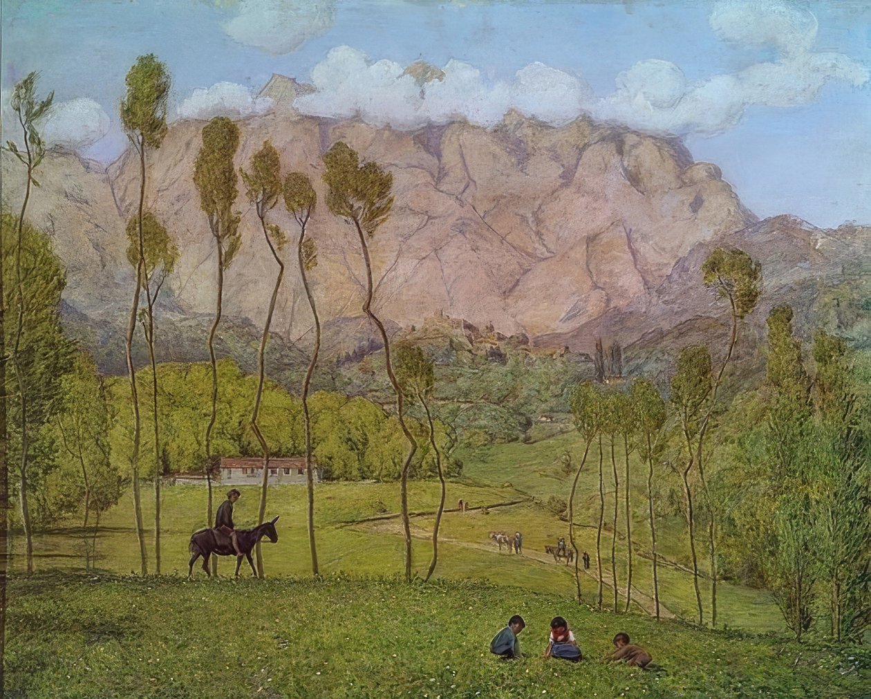 Landskab nær Carrara. Omkring 1910 af Hans Thoma