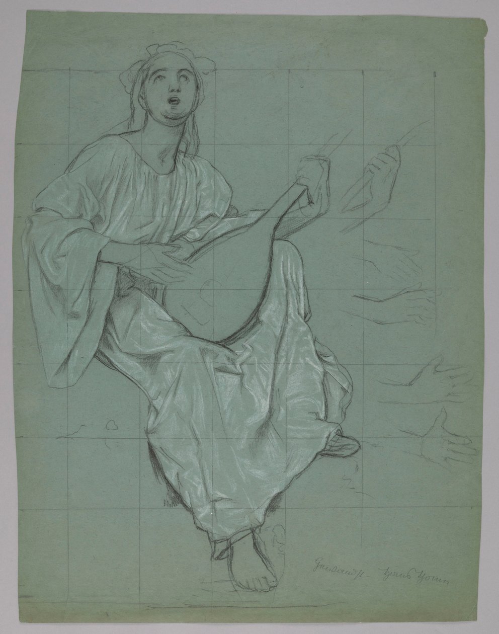 Lutnistka (forside og bagside) af Hans Thoma