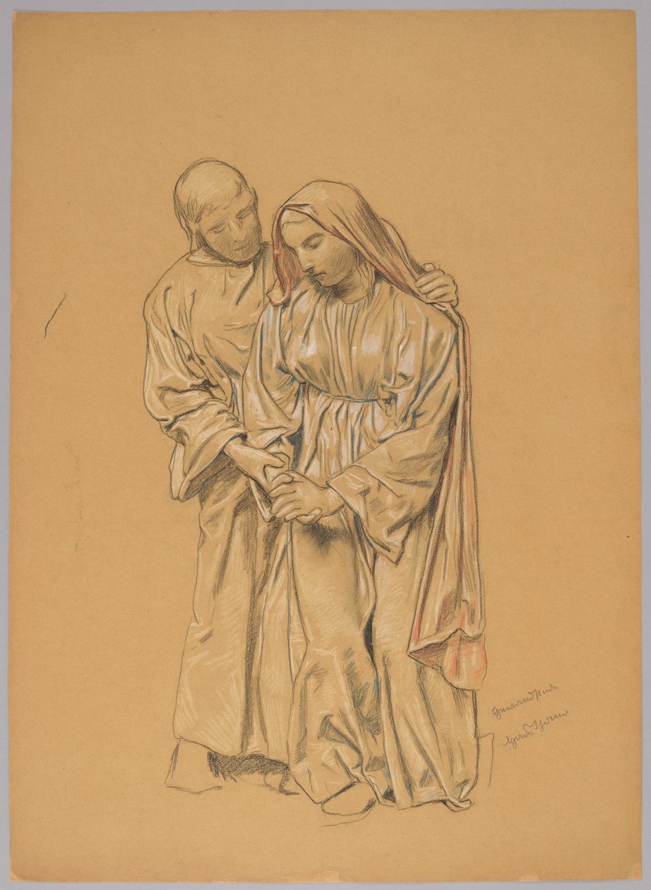 Maria mit dem heiligen Johannes dem Evangelisten af Hans Thoma