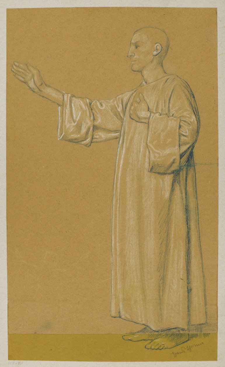 Mann in langer Tunika af Hans Thoma