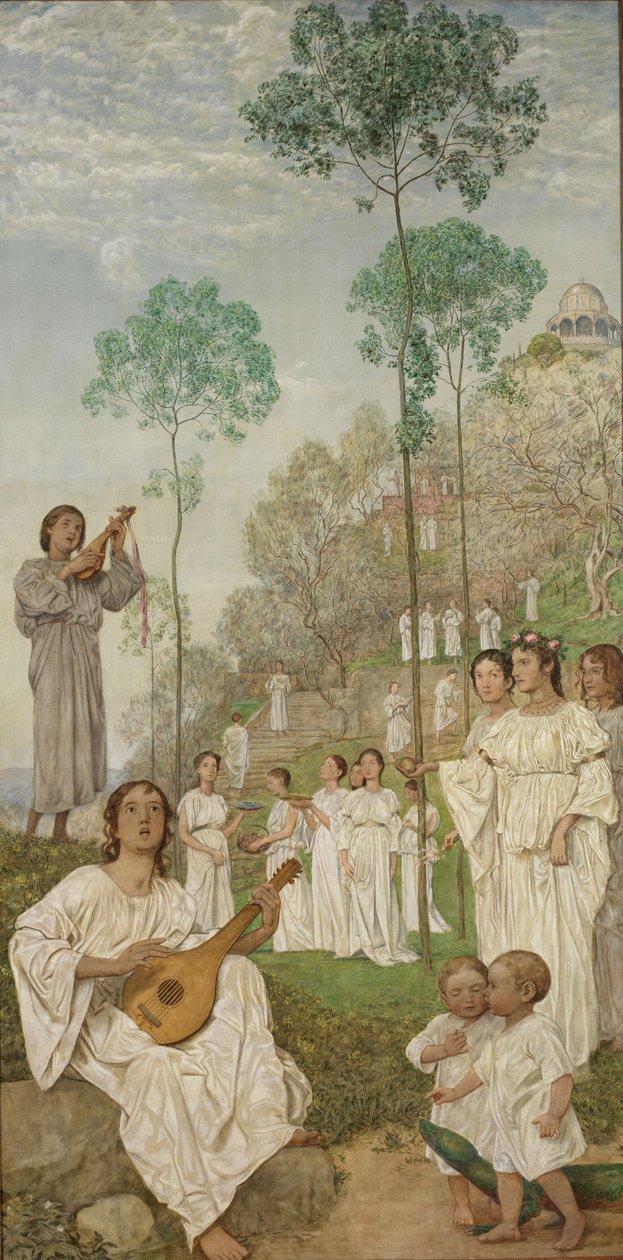 Påsketriptykon: De saliges rige (Paradiset) af Hans Thoma