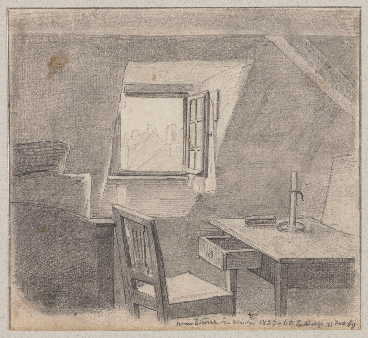 Kunstnerens atelier i Karlsruhe af Hans Thoma