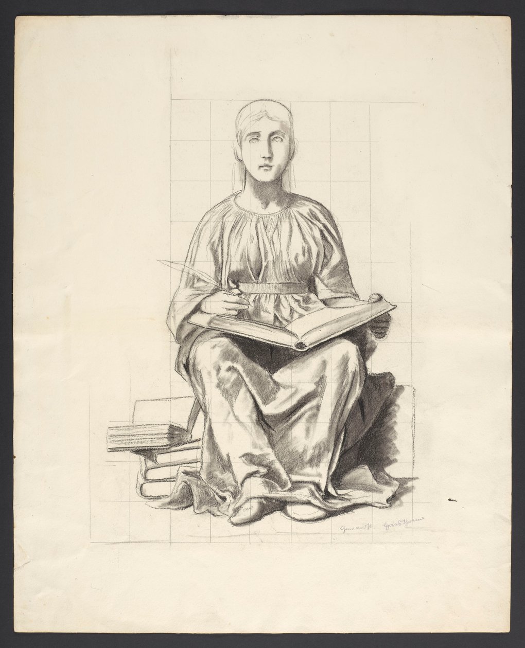 En allegorisk figur med en bog af Hans Thoma