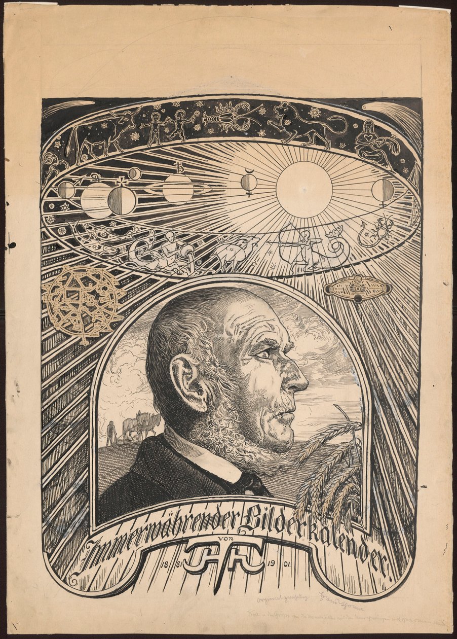 Forslagsdesign til »Den evige kalender i billeder« af Hans Thoma