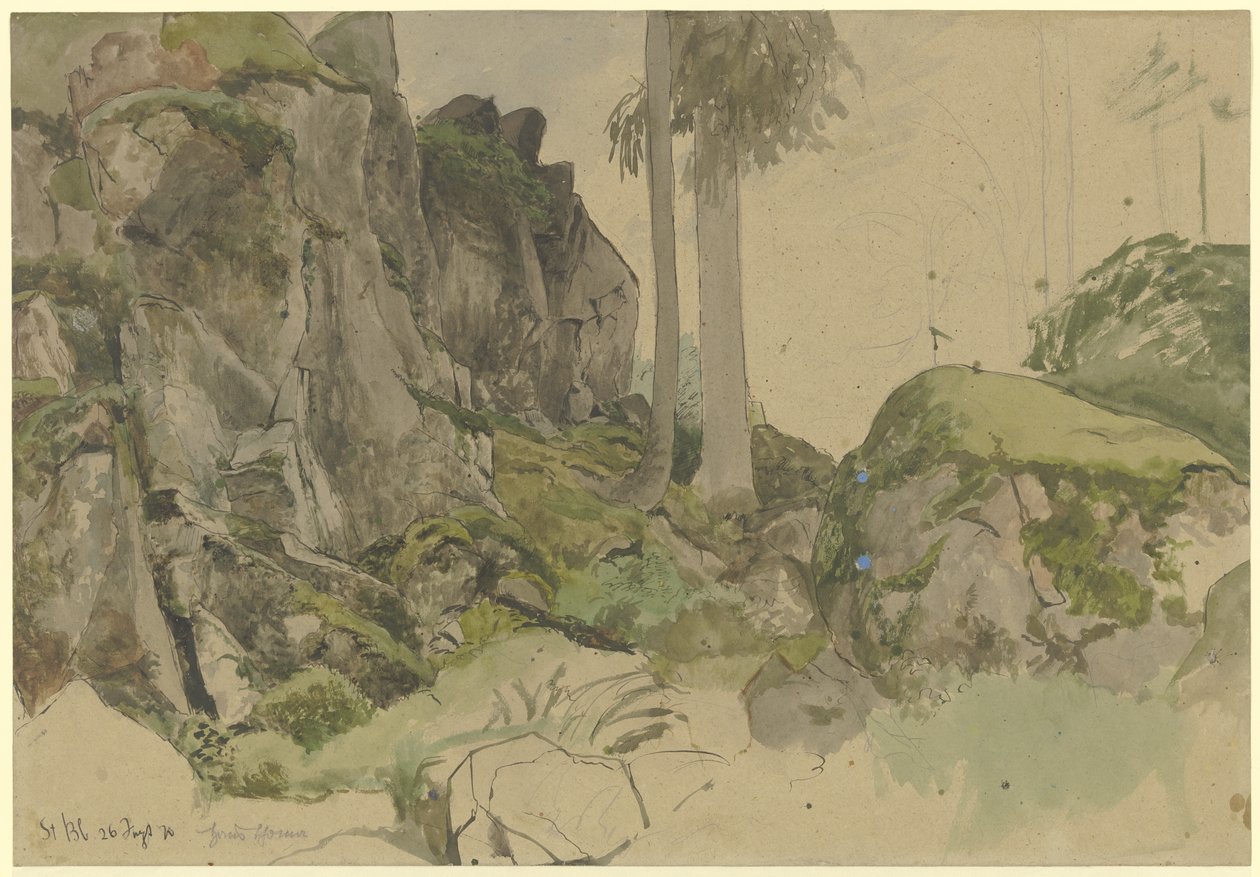 Klipper nær Sankt Blasius, Schwarzwald af Hans Thoma