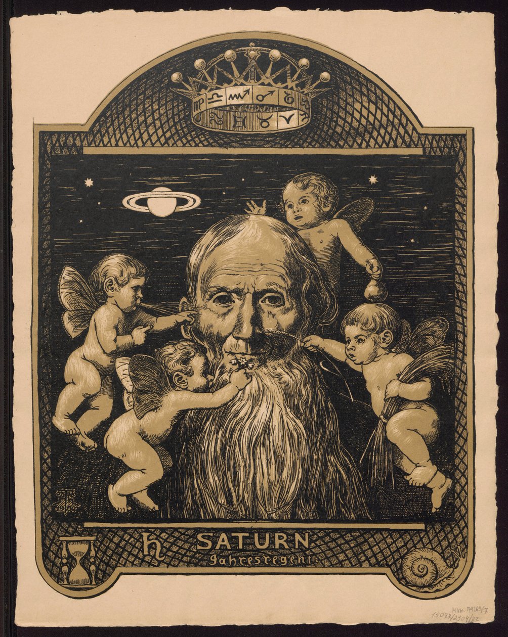 „Saturn, årets hersker“. Saturn som årets hersker. Udkast til „Evighedsbilledkalenderen“, del II (Evighedsbilledkalenderen) af Hans Thoma