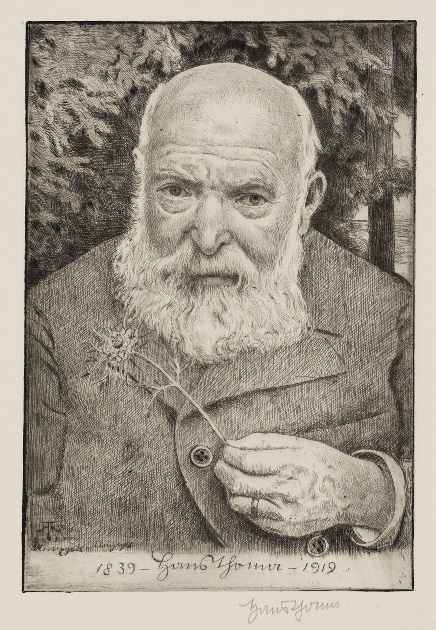Selvportræt VI med blomst af Hans Thoma