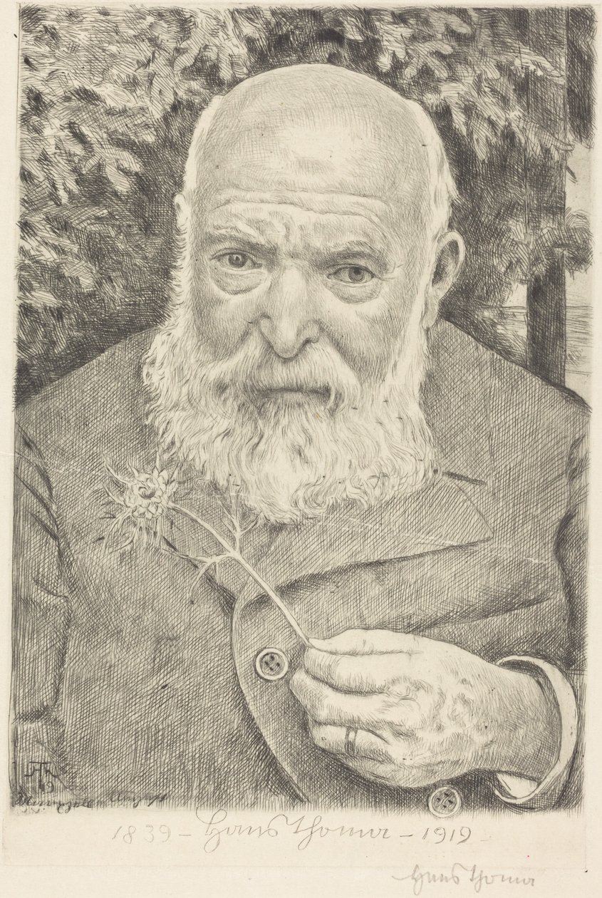 Selvportræt VI med blomst af Hans Thoma