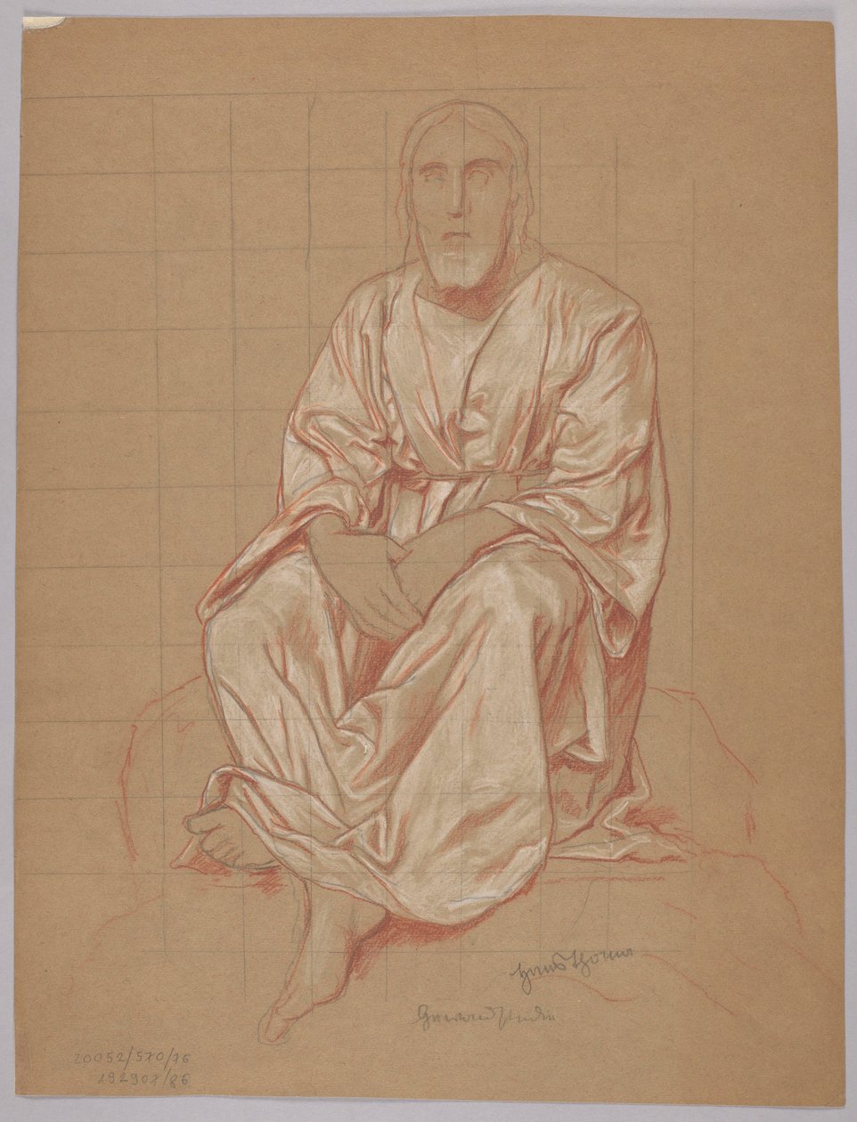 Siddende Kristus, bagside: gentagelse af den samme figur af Hans Thoma