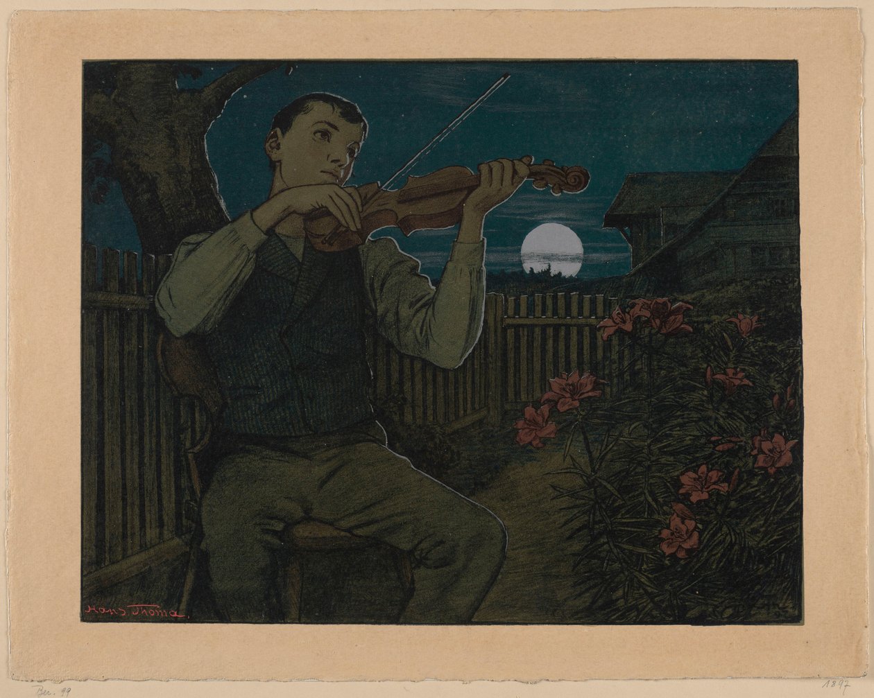 En violinist i måneskinnet af Hans Thoma