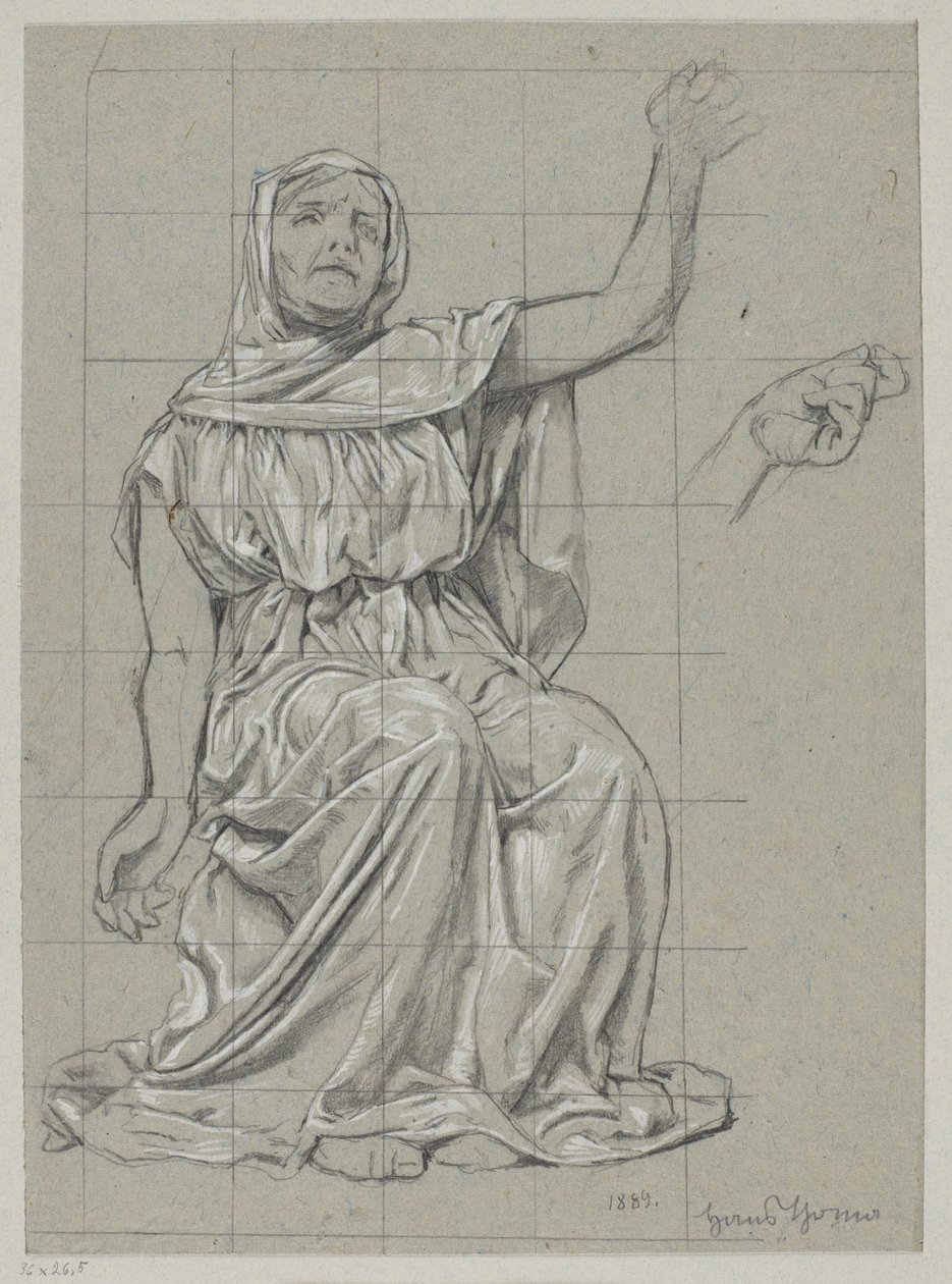 Studie af en af nornerne af Hans Thoma