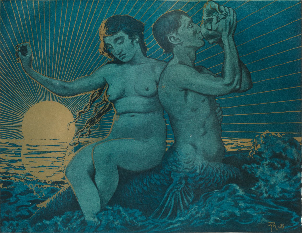 Triton og Nereide, 1895 af Hans Thoma