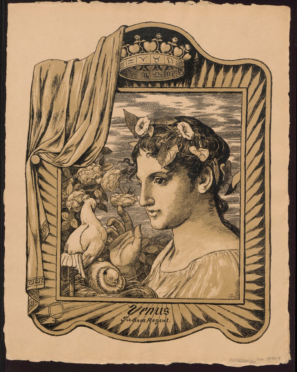 «Venus, årets herskerinde». Udkast til «Evig billedkalender», del II (Immerwährender Bilderkalender) af Hans Thoma