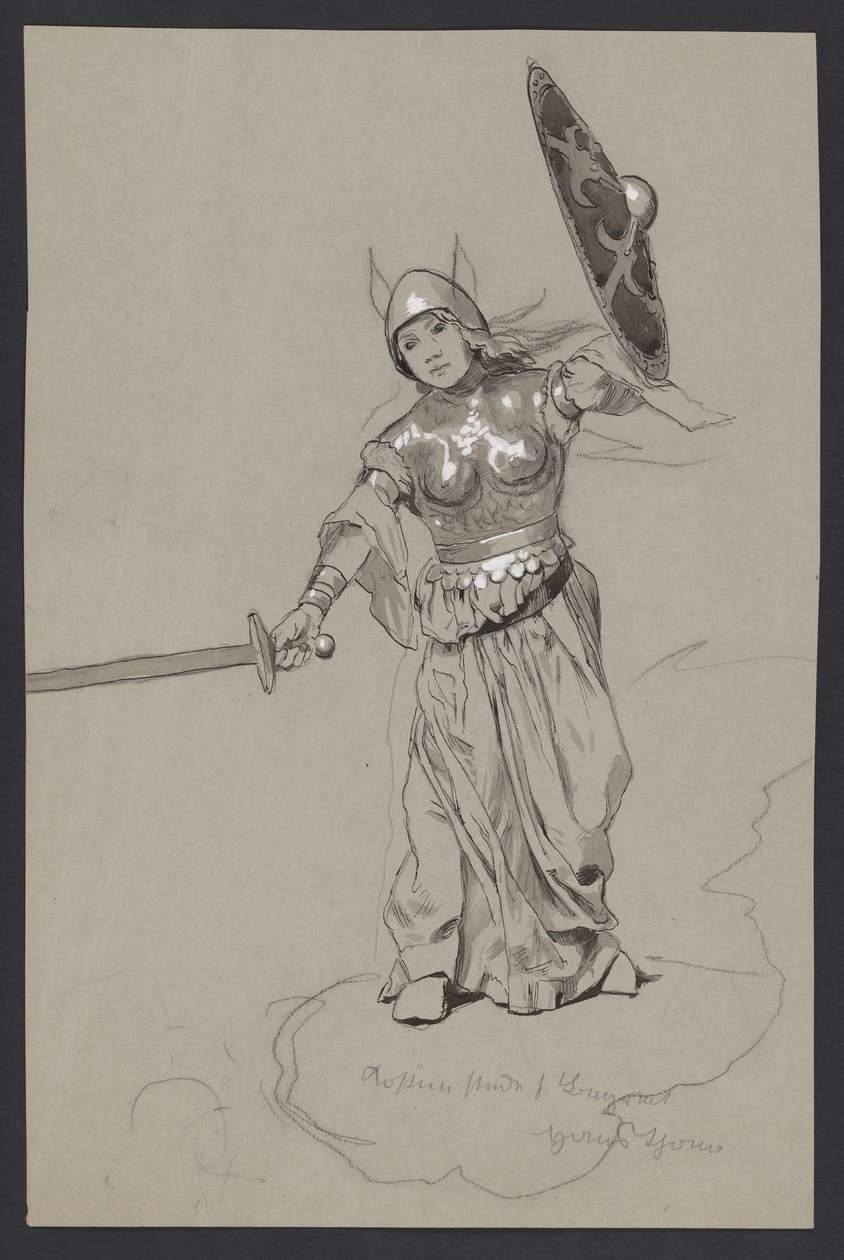 Den kæmpende Valkyrie af Hans Thoma