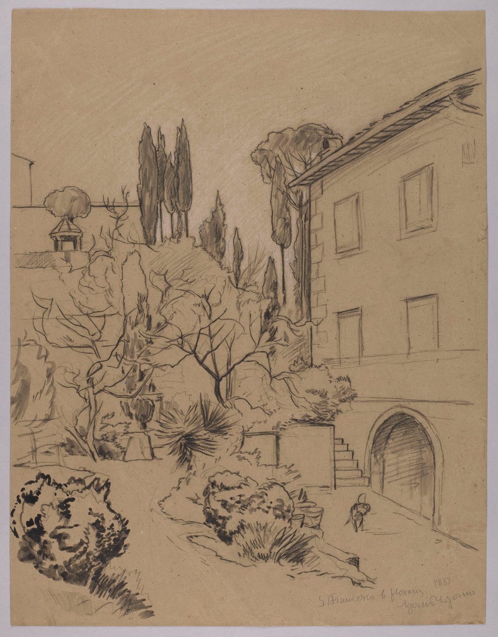 Udsigt over Sankt Frans-klosteret i Firenze af Hans Thoma