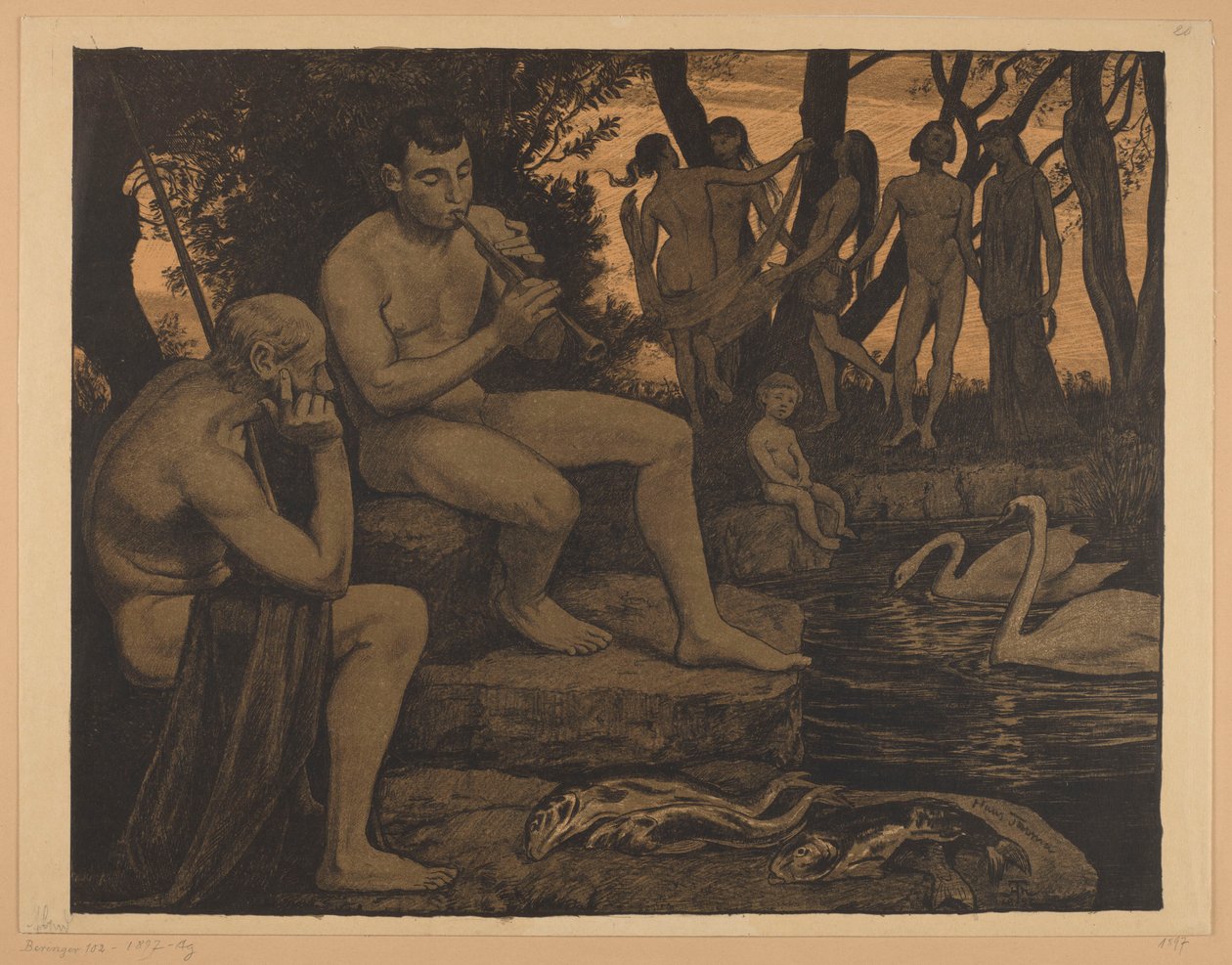 Aften (skovidyl) af Hans Thoma