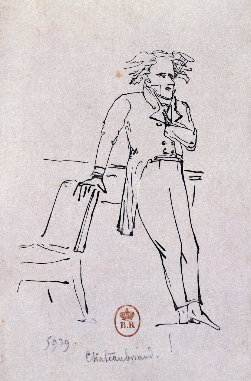Portræt af Francois-Rene de Chateaubriand af Hans Toepper