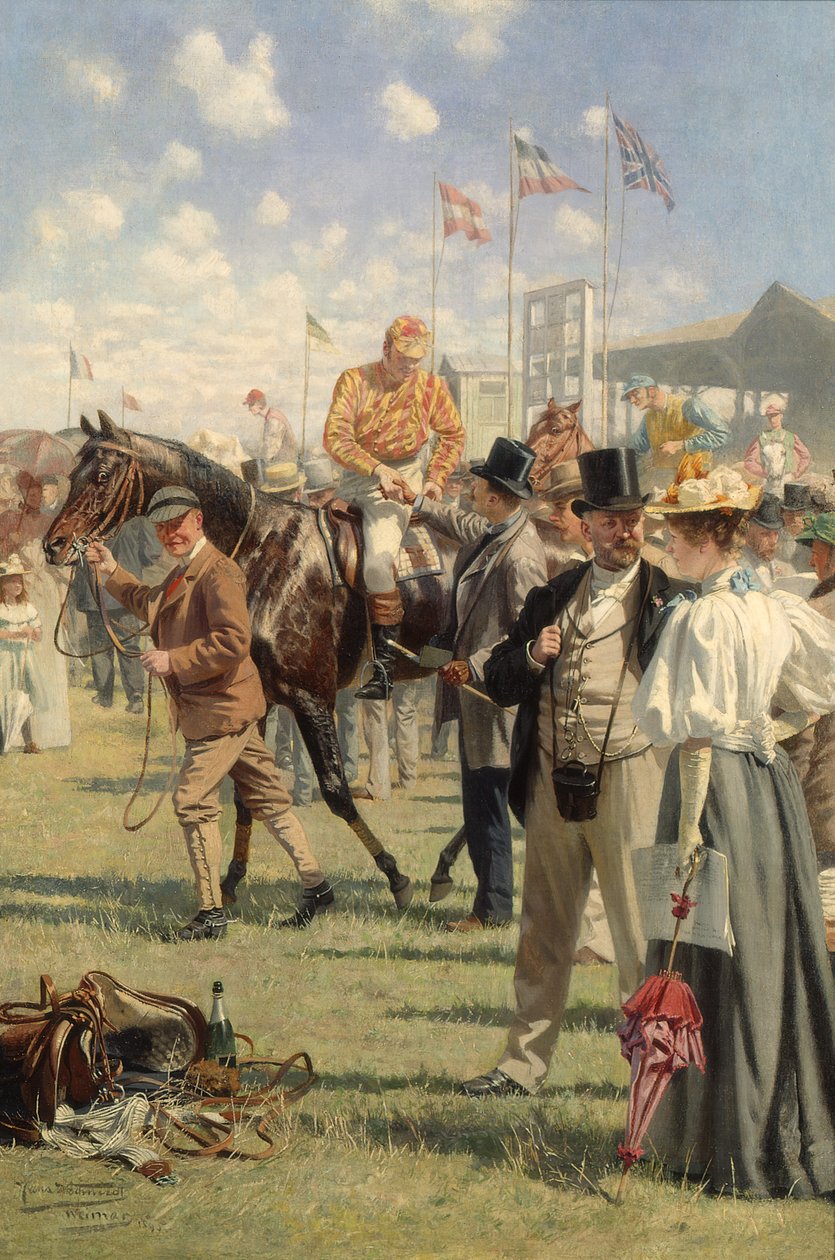 Vinderen (olie på panel) af Hans W. Schmidt