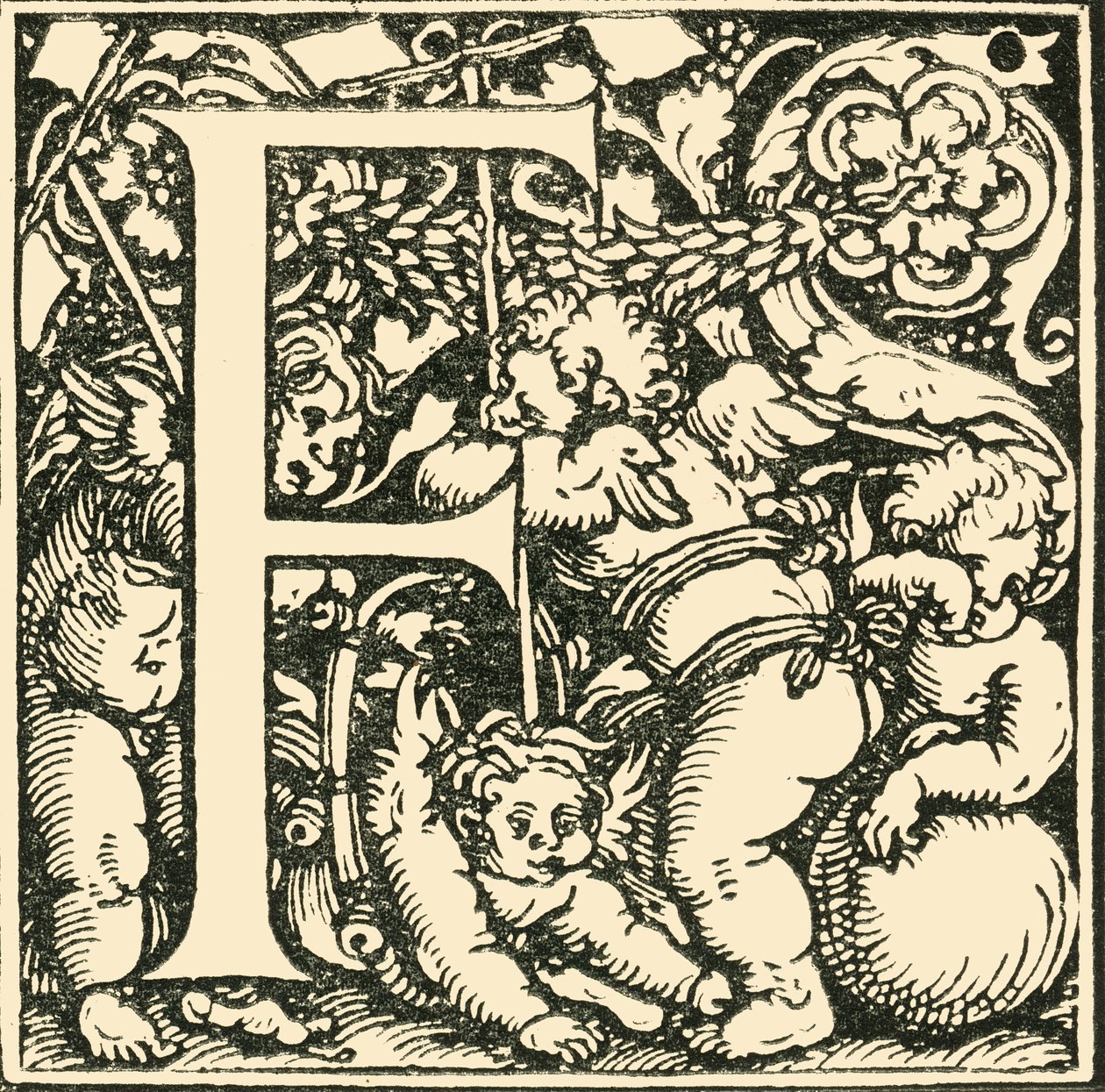 F - Et alfabet af Hans Weiditz, c1520-1521, 1908. af Hans Weiditz