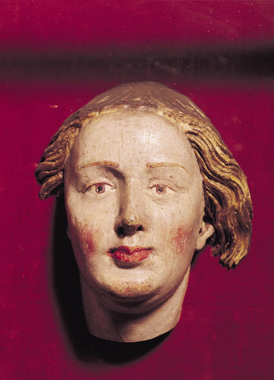 Hoved af en helgen, ca. 1520 (malet træ) af Hans Weiditz