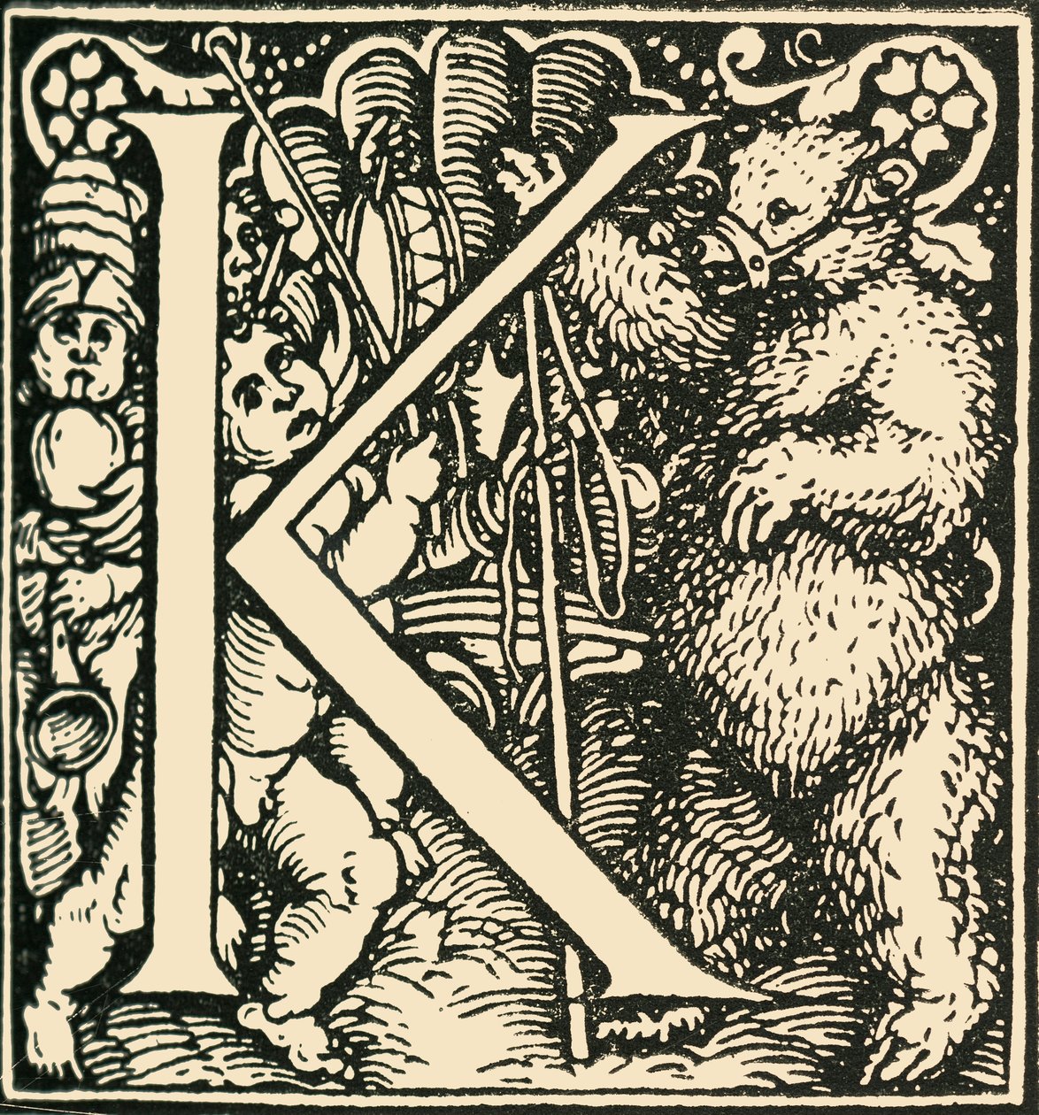 K - Et alfabet af Hans Weiditz, c1520-1521, 1908. af Hans Weiditz