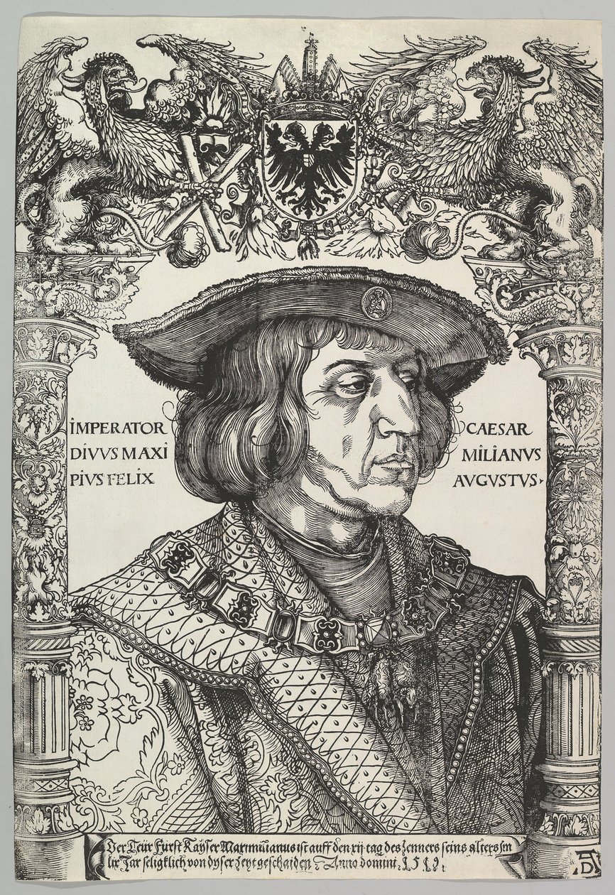 Portræt af kejser Maximilian I, 1519. af Hans Weiditz