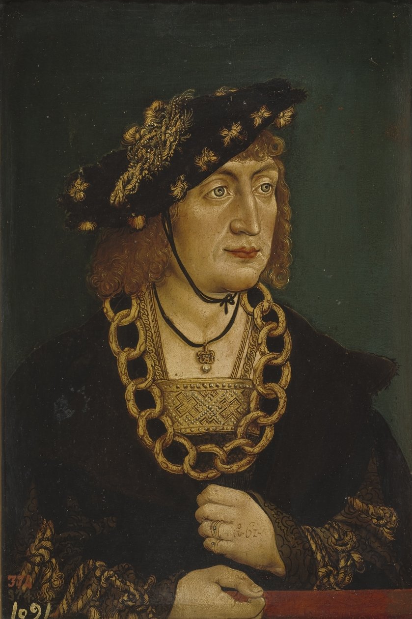 Portræt af Frederik III 1415-1493, hellig romersk kejser, slutningen af det 15. århundrede af Hans Wertinger von