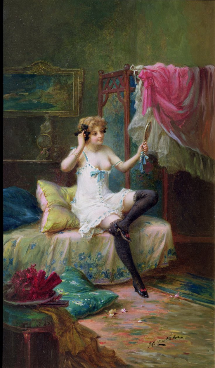 Elskerinde i sin Boudoir af Hans Zatzka
