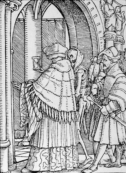 Døden og kanonen, fra Dødedansen, graveret af Hans Lutzelburger, ca. 1538 af Hans after Holbein the Younger