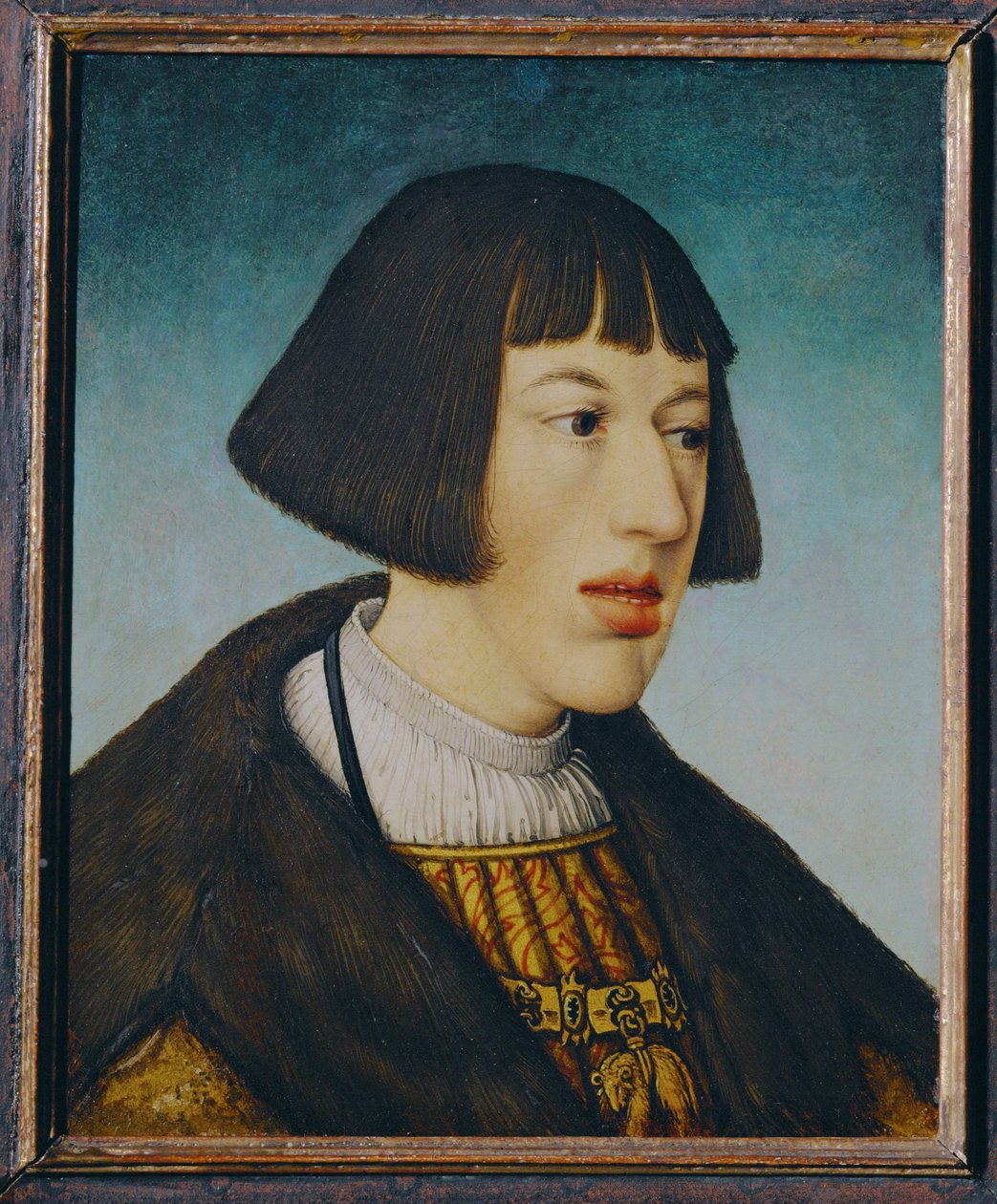 Ærkehertug Ferdinand, senere kejser Ferdinand I bror til kejser Karl V ... (lindetræ) af Hans or Johan Maler
