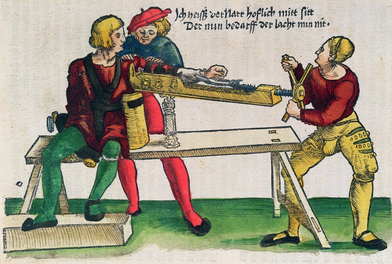Apparat til heling af armbrud, illustration fra 