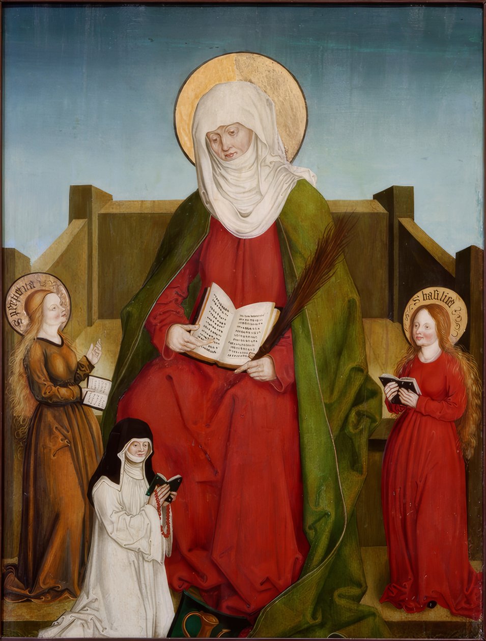 Saint Monika med Saints Perpetua og Basilica og prosten Magdalena Weinschenk af Hans und Jakob Strüb