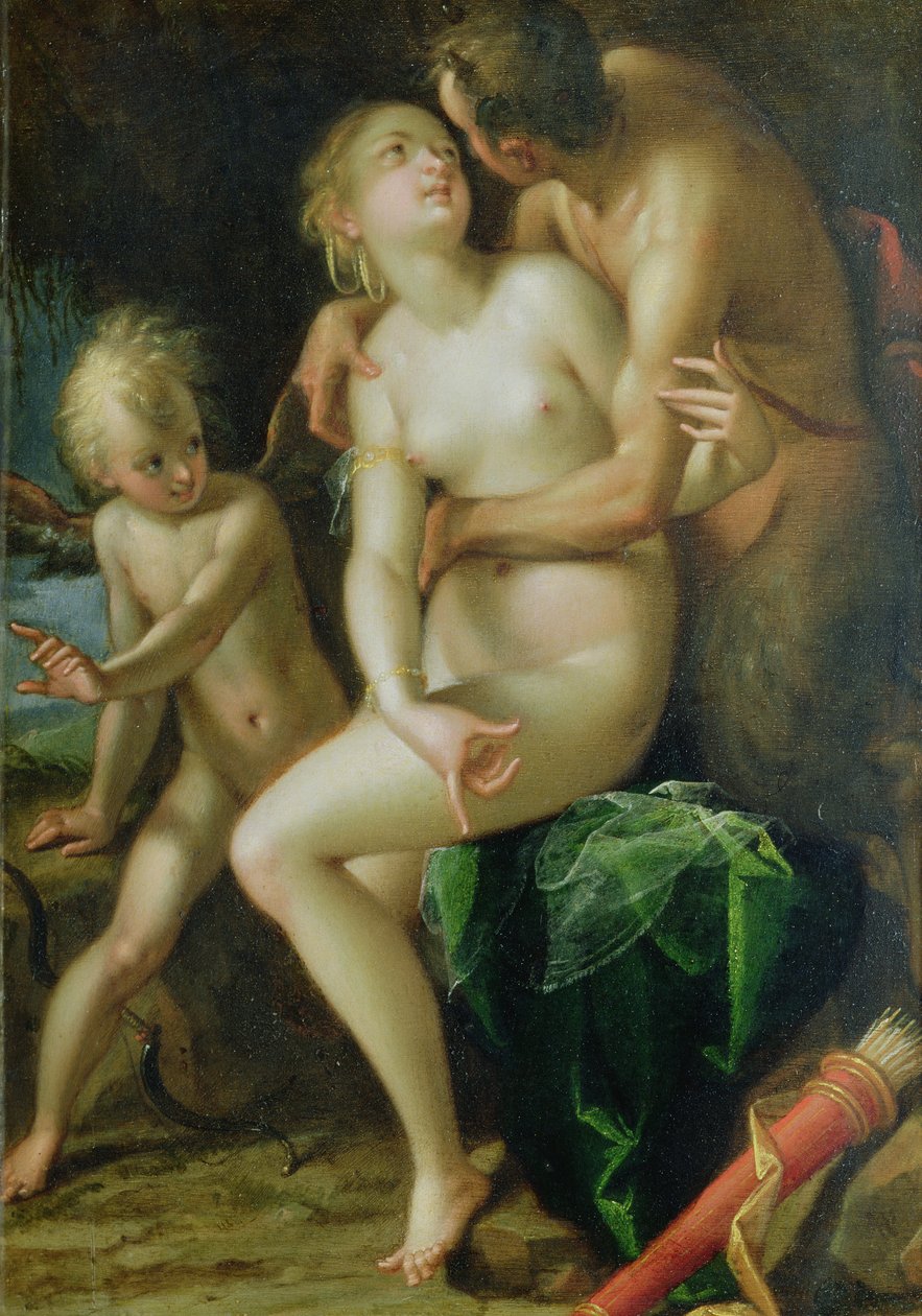 Jupiter, Antiope og Amor af Hans von Aachen