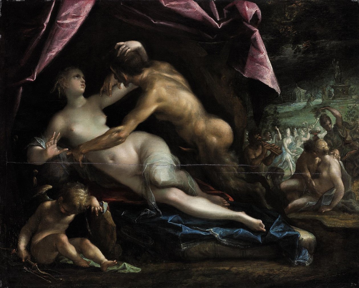 Pan og Selene af Hans von Aachen