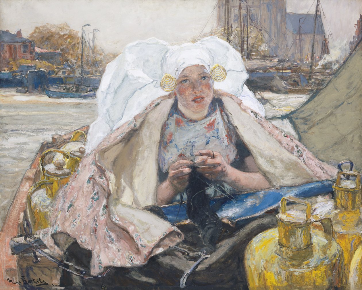 Mælkepigen i Dordrecht, ca. 1900 (olie på lærred) af Hans von Bartels
