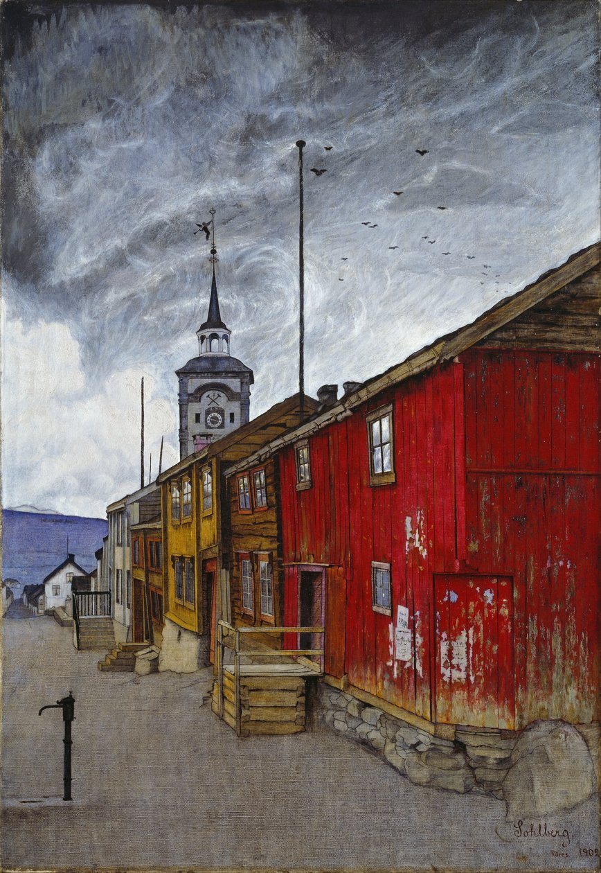 Gade i Røros af Harald Oscar Sohlberg
