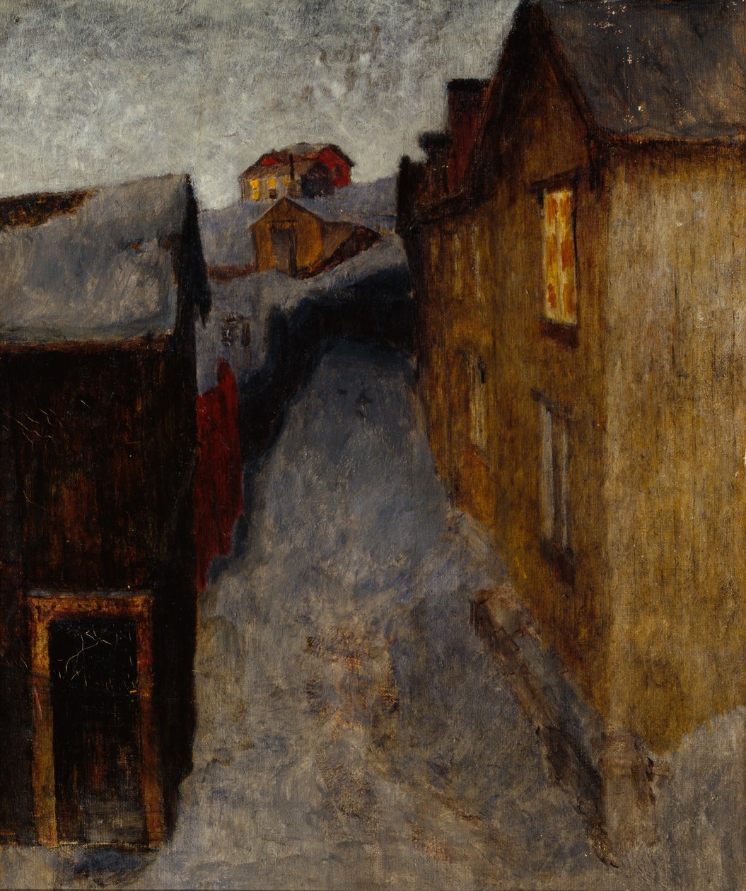 Fra en trist by (olie på lærred) af Harald Oscar Sohlberg
