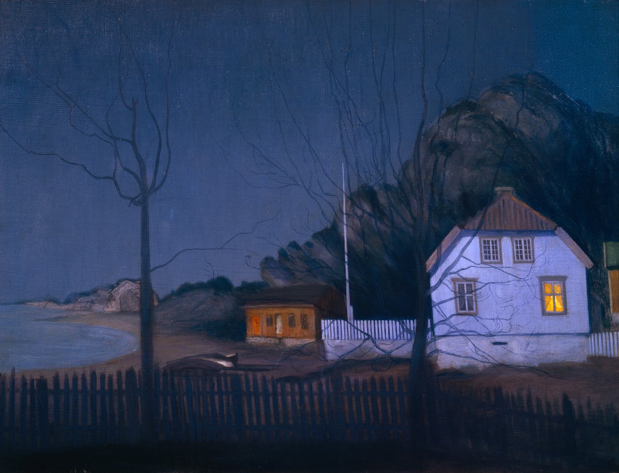 The Mansion and the Smallholder (olie på lærred) af Harald Oscar Sohlberg