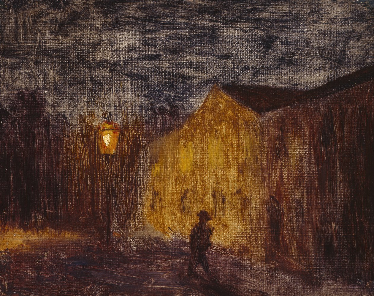 Lygten (lampe) 1894 (olie på lærred) af Harald Oscar Sohlberg