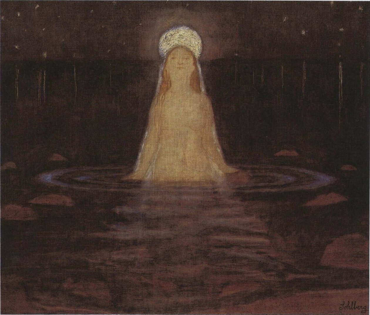 The mermaid, 1897.dani af Harald Oscar Sohlberg
