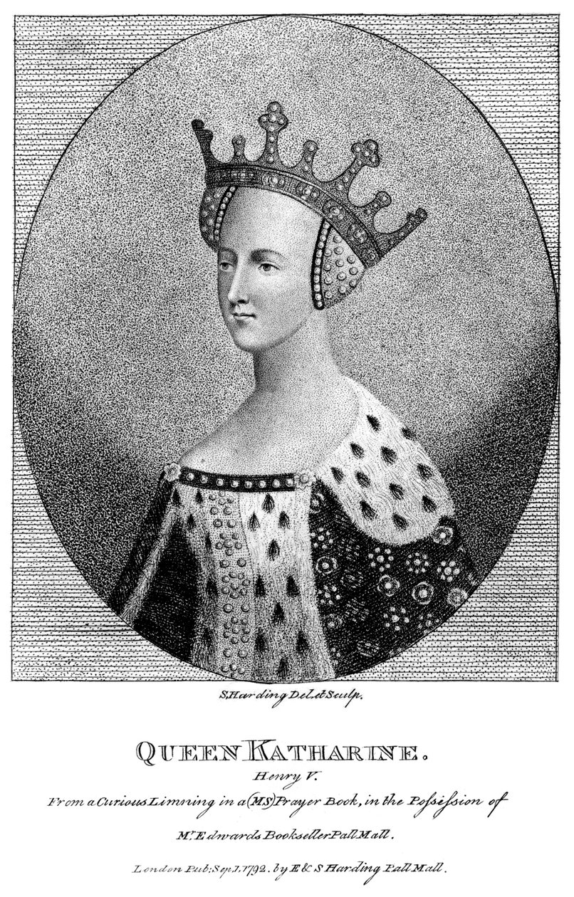 Katarina af Valois 1401-1437, kong Henrik Vs dronningepartner, 1792. af Harding
