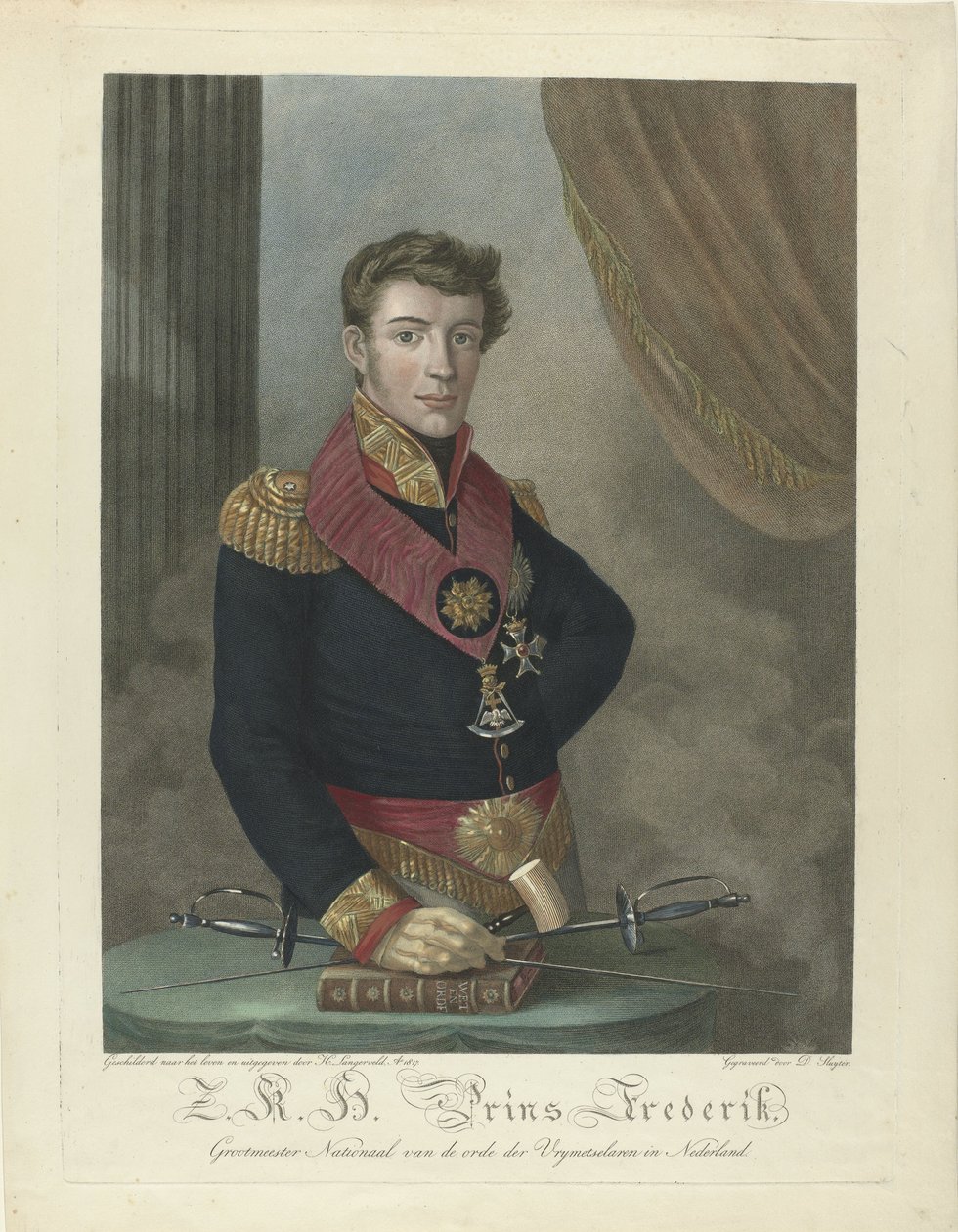 Portræt af Prins Frederik af Holland (1797-1881) af Harmanus Langerveld