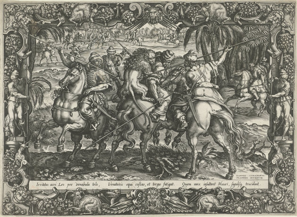 løvejagt Jagtscener (serietitel) af Harmen Jansz Muller (rejected attribution)