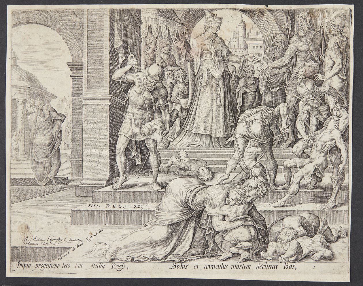 Athalia tilintetgør det kongelige afkom af Harmen Jansz. Muller