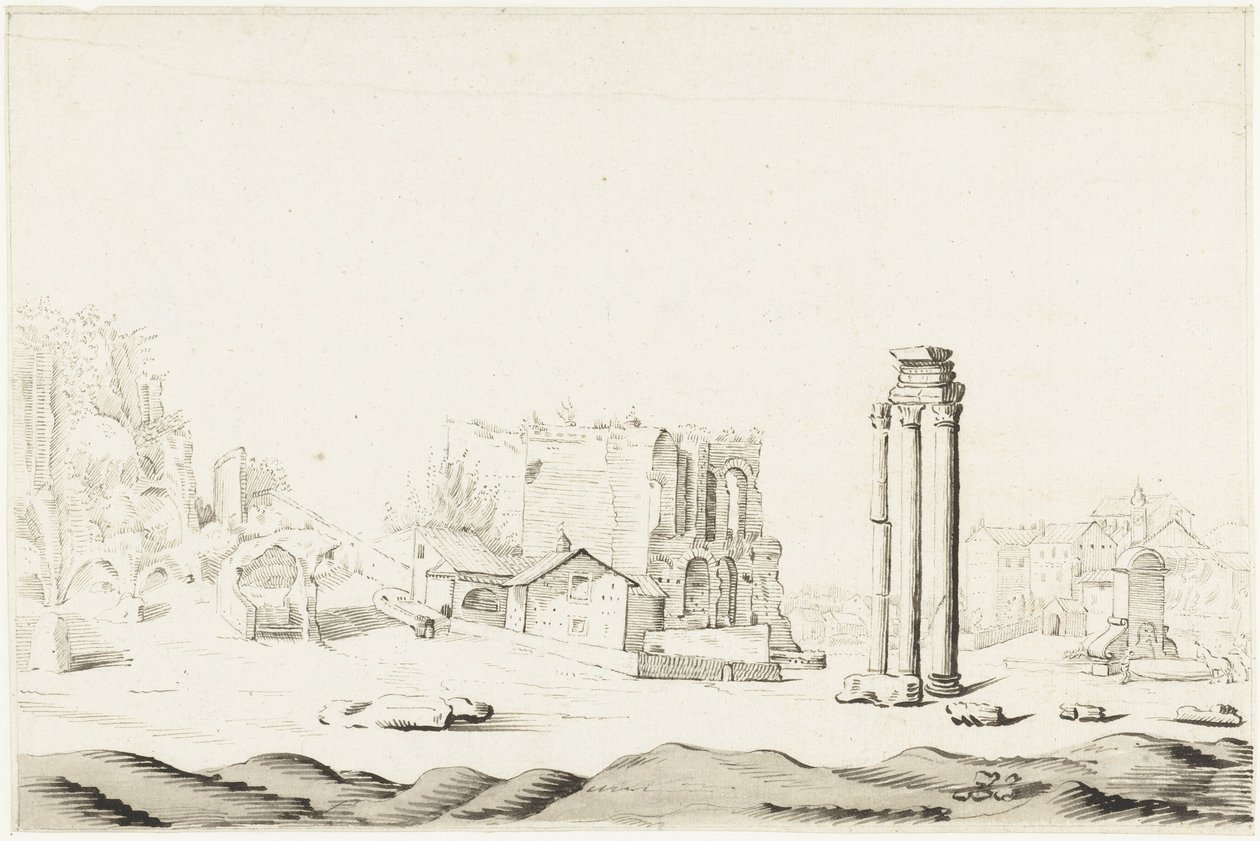 Ruinerne af Campo Vaccino i Forum Romanum af Harmen ter Borch