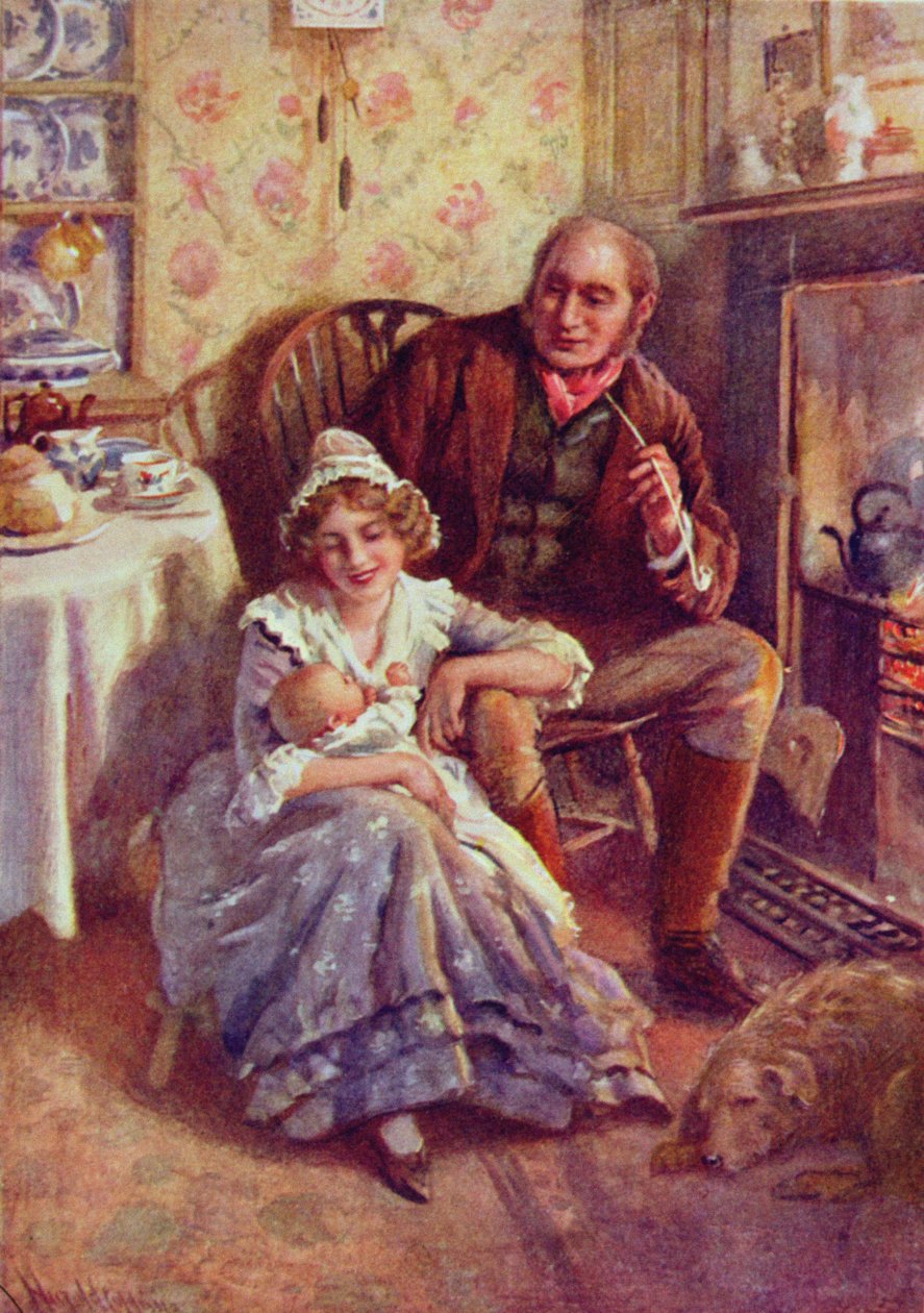 John og Dot Peerybingle, illustration til "Character Sketches from Dickens" udarbejdet af B.W. Matz, 1924 af Harold Copping