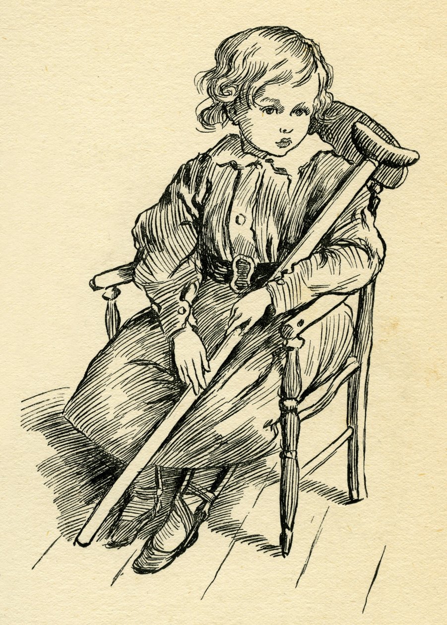 Tiny Tim in A Christmas Carol af Charles Dickens af Harold Copping