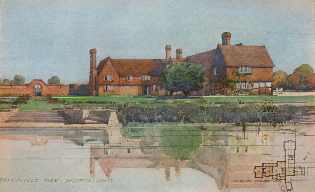 Burningfold Farm, Dunsfold, Surrey, c1923 af Harold Chalton Bradshaw